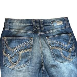 Pepe Jeans Y2K 90s Studded Straight Leg Jeans Men 34x32 Blue Faded Denim Indie